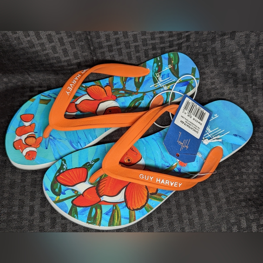 Guy Harvey Women's Cayman Clown Fish Flip Flops